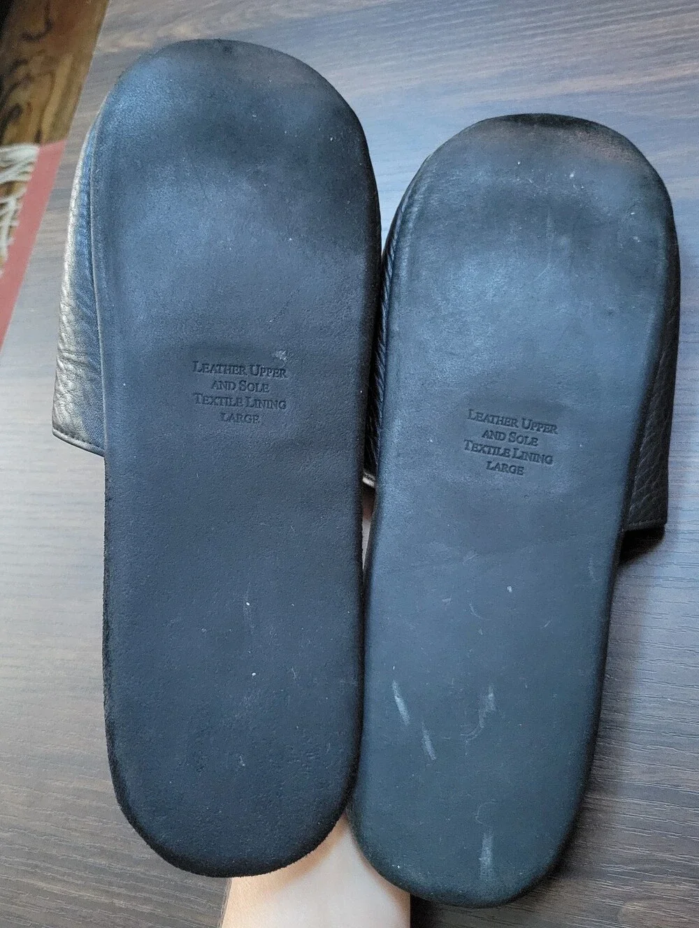 Penhaligon's Leather Slip On Bedroom Slippers Mens Size Large Comfort Luxury